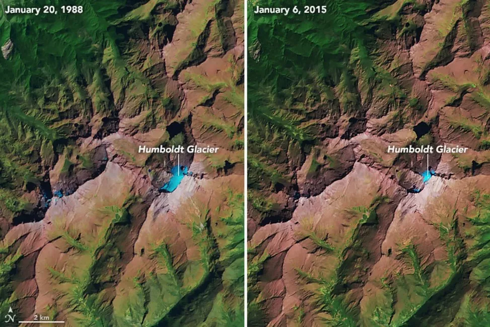 el derretimiento del Glaciar-Humboldt en Venezuela